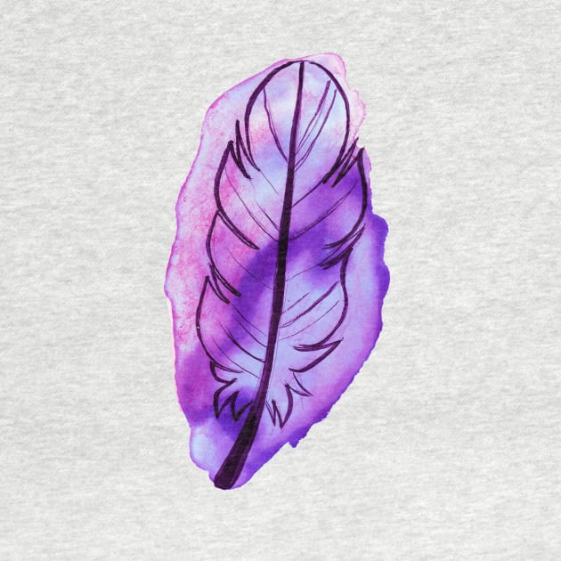 Purple Watercolor Feather by saradaboru